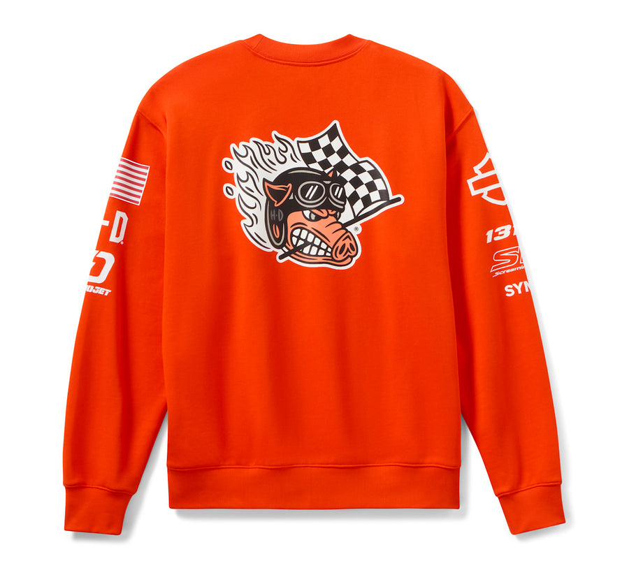 Sweat-shirt Factory Racing Fast Johnnie Orange