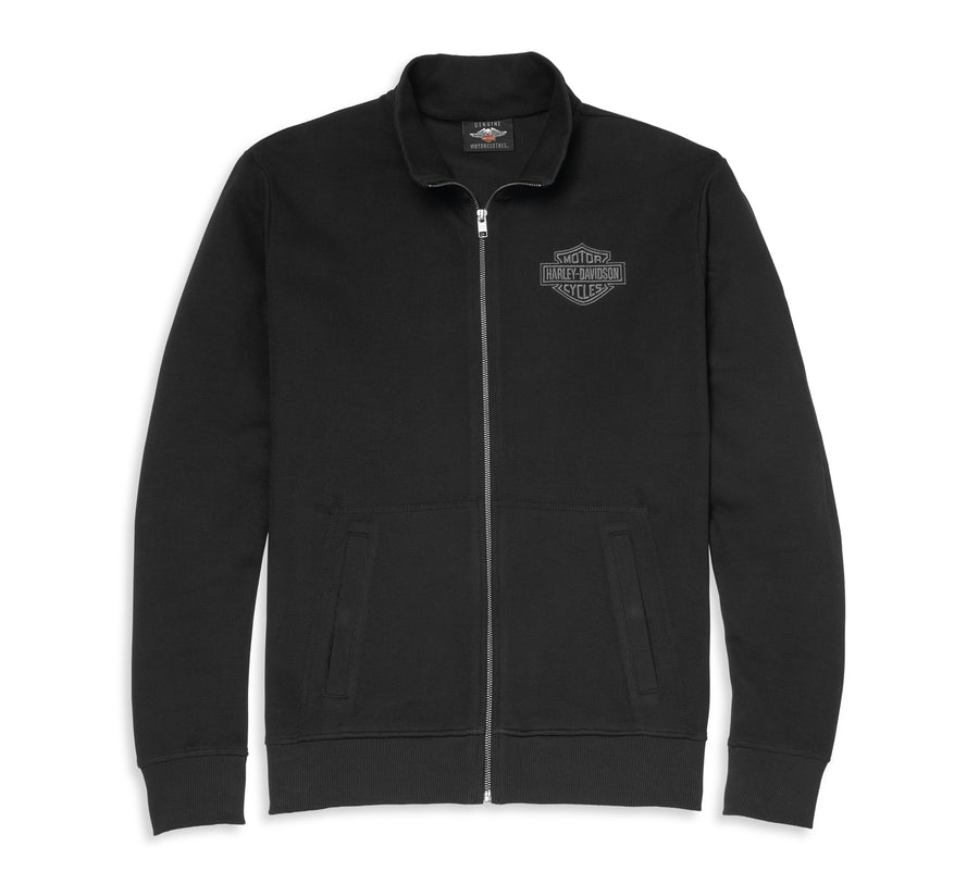 PULL EMBROIDERED GRAPHIC MOCKNECK FULL ZIP