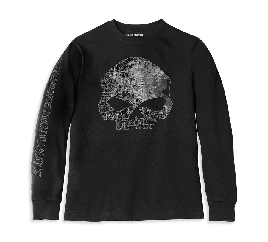 T-SHIRT LONGUES MANCHES  MILWAUKEE MAP SKULL